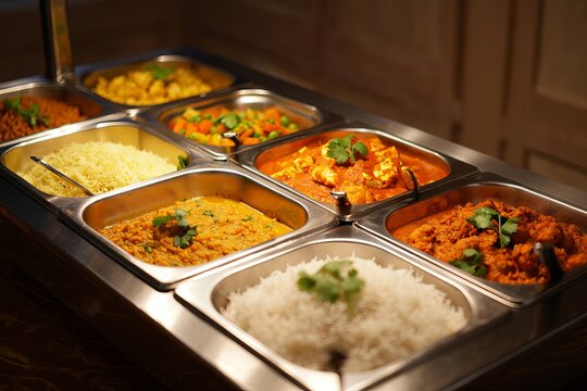 Delicious Indian Buffet Variety of Curries, Rice, and More, indian, food, buffet, curries, rice, cuisine, selection, gathering, picture, dining, options, warm, friends, enjoy, choice, event, party, te