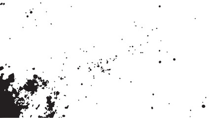Grunge ink splash dots grained texture on white background. Ink splashes seamless pattern. Black and white spray texture.
