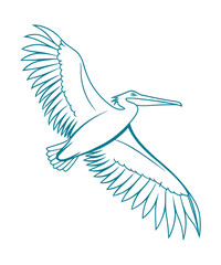 Fototapeta premium Elegant minimalist bird illustration