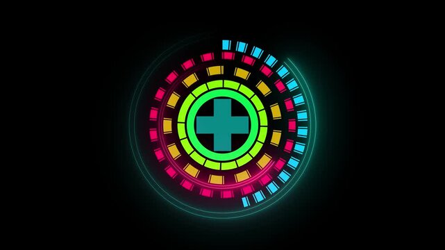 glowing radar hut animation in grid background. tech animation.