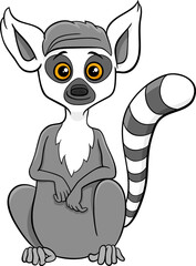 cute cartoon lemur primate animal character