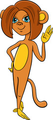 cute cartoon female monkey animal character