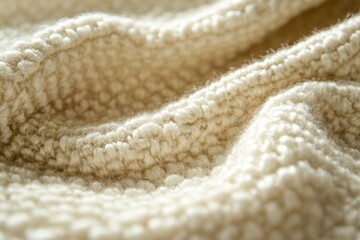 Detailed Closeup of Cream Fabric Carpet Texture with Rich Pile