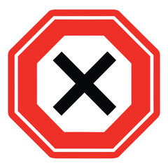 Fototapeta premium Denied cross not vector icon isolated