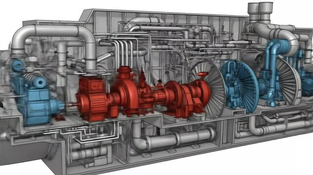 Gas turbine engine cross section diagram