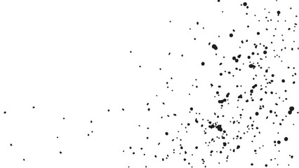 Grunge ink splash dots grained texture on white background. Ink splashes seamless pattern. Black and white spray texture.
