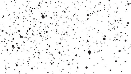 Grunge ink splash dots grained texture on white background. Ink splashes seamless pattern. Black and white spray texture.
