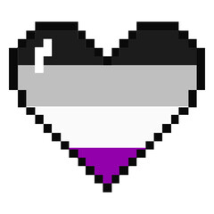 Fototapeta premium Asexual heart stripe pixel flat