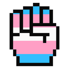 Transgender hand finger fist stripe pixel flat
