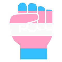 Transgender hand finger fist stripe flat