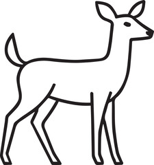Cartoon silhouette vector illustration of a wild deer