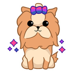 Dog bisexual flag color stroke