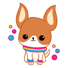Dog pansexual flag color stroke