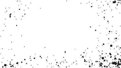 Grunge ink splash dots grained texture on white background. Ink splashes seamless pattern. Black and white spray texture.

