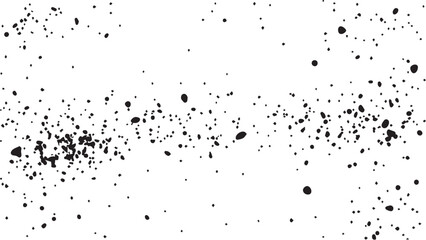 Grunge ink splash dots grained texture on white background. Ink splashes seamless pattern. Black and white spray texture.

