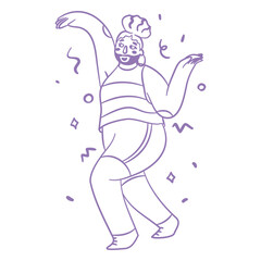 Queer person dancing filled stroke