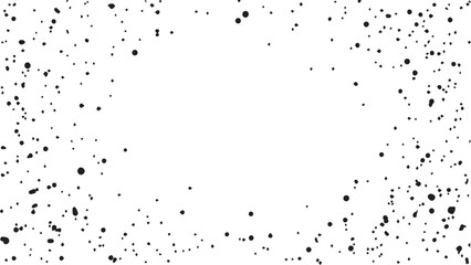 Grunge ink splash dots grained texture on white background. Ink splashes seamless pattern. Black and white spray texture.

