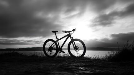 Fototapeta premium Dynamic Bike Silhouette. Capturing the Essence of Cycling and Sport in Motion