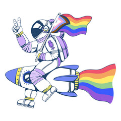 Astronaut and LGBTQ rocket