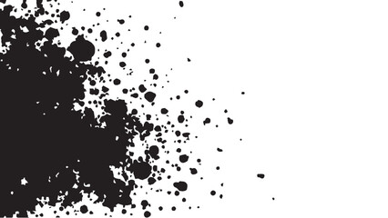 Ink splash isolated on white background. Black drop ink splatter. Black Ink splash texture background. 