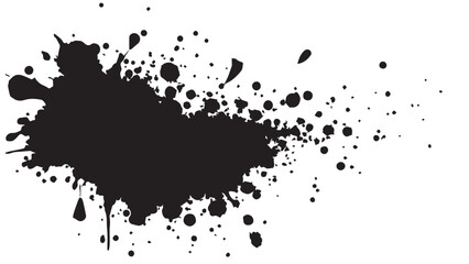 Grunge ink splash dots grained texture on white background. Ink splashes seamless pattern. Black and white spray texture.