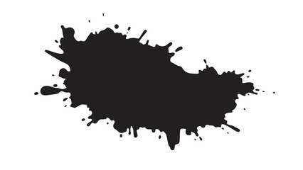 Ink splash isolated on white background. Black drop ink splatter. Black Ink splash texture background. 