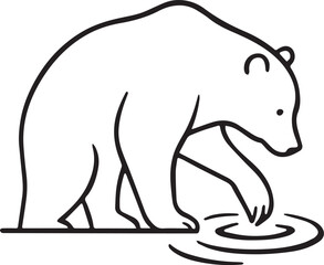 Cute cartoon polar bear vector illustration on a branch, perfect for wildlife and nature-themed designs