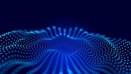 3d abstract web with intertwining lines and dots. Digital technologies - big data research.