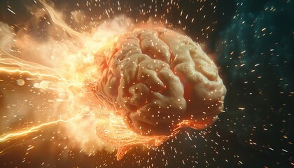 Futuristic ai entity  a glowing digital brain governing global data streams and communications