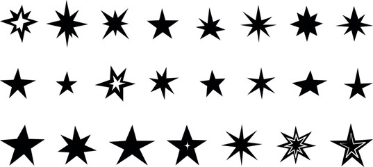 Collection of Vector Star Icons in Various Styles