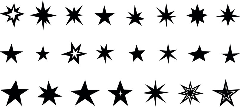 Collection of Vector Star Icons in Various Styles