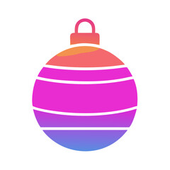 Obraz premium Christmas ball icon in gradient glyph style