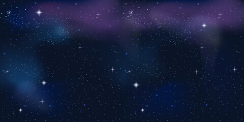 Night sky pattern, cartoon night starry sky background, night sky constellations. Cosmic stars in darkness space, stars and comets.