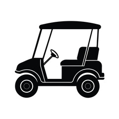Electric Golf Cart Utility Vehicle silhouette vector art illustration