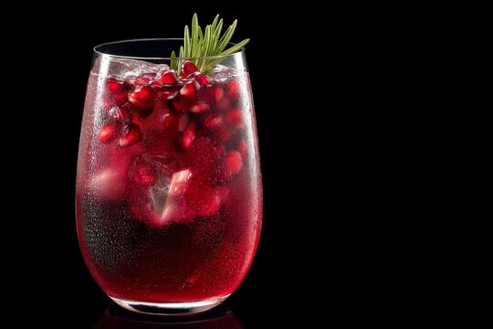 Vibrant pomegranate cocktail with rosemary, perfect for any festive occasion. - Powered by Adobe