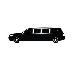Luxury Stretch Limousine Car silhouette vector art illustration