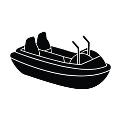 Recreational Pedal Boat silhouette vector art illustration