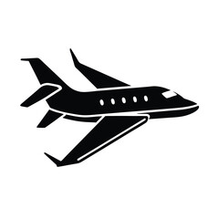 Private Jet Executive Aircraft silhouette vector art illustration