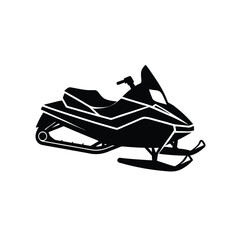 Winter Snowmobile Personal Vehicle silhouette vector art illustration