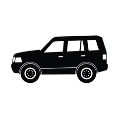 Sport Utility SUV Vehicle silhouette vector art illustration