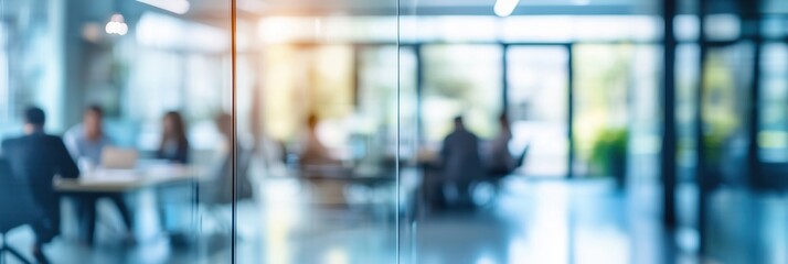 Abstract blurred office interior room. Blurry working space with defocused effect.