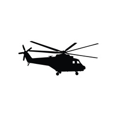 Heavy Lift Transport Helicopter silhouette vector art illustration