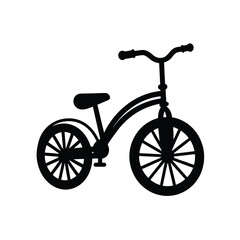 Three-Wheel Tricycle Vehicle silhouette vector art illustration