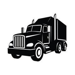 Commercial Heavy Duty Truck silhouette vector art illustration