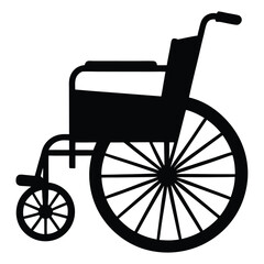 Standard Wheelchair Silhouette vector art illustration