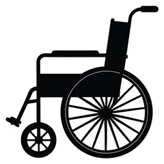 Manual Wheelchair Mobility Device silhouette vector art illustration