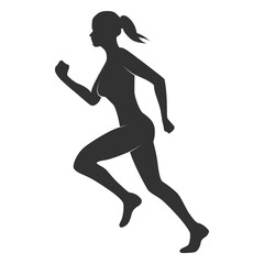 Fitness woman silhouette running