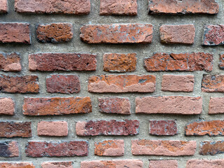 Old red brick wall, mur ściana z czerwonej cegły, kamienna
