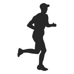 Sportsman running silhouette
