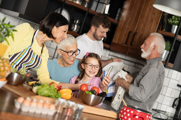 Preparing meals with family